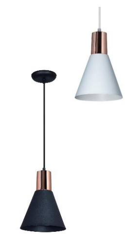 OS6810-51 COLGANTE EMBUDO MET 1L BLANCO-COBRE SJ